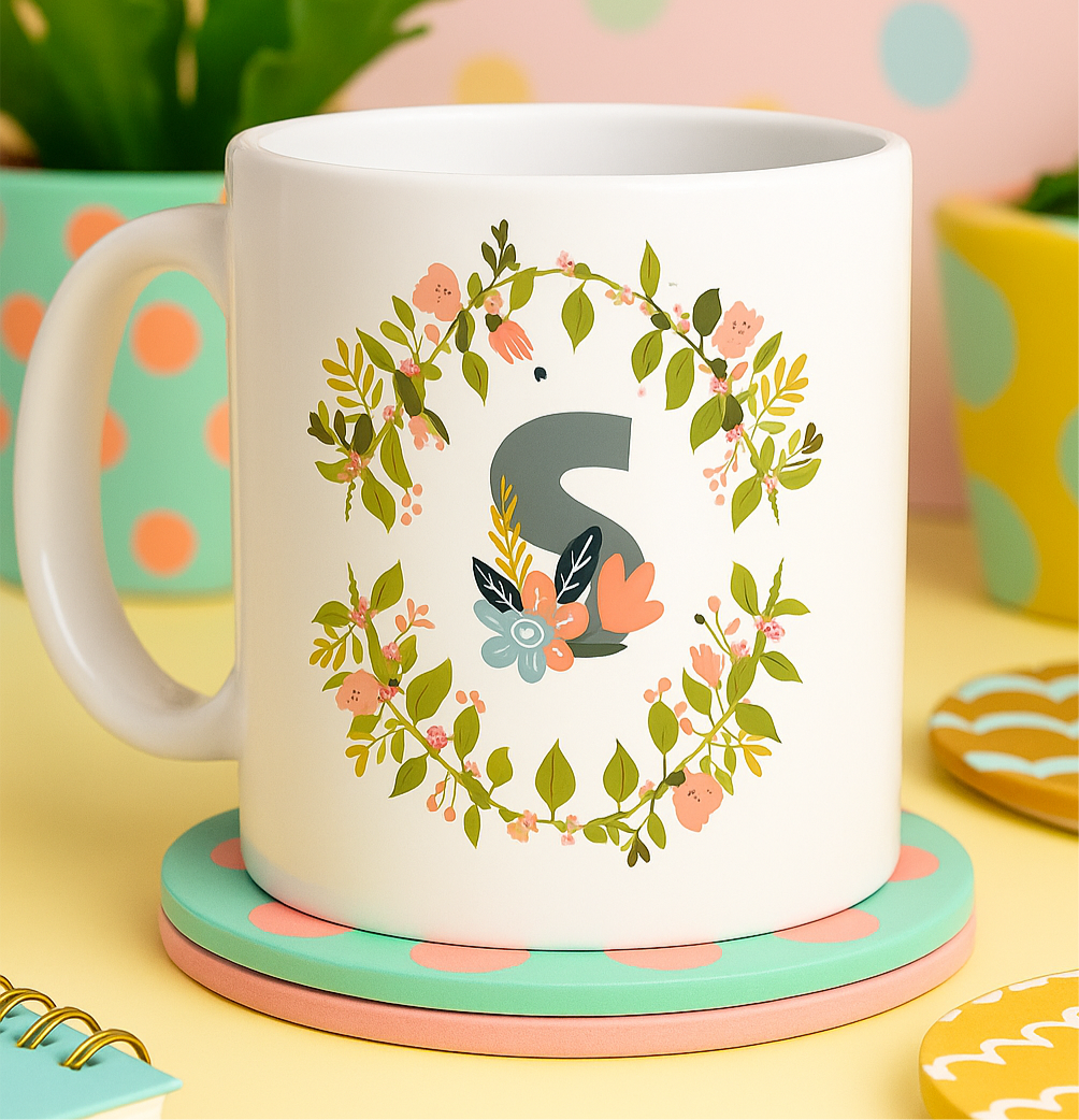 Monogram Mug - Personalised A-Z (11oz Ceramic)