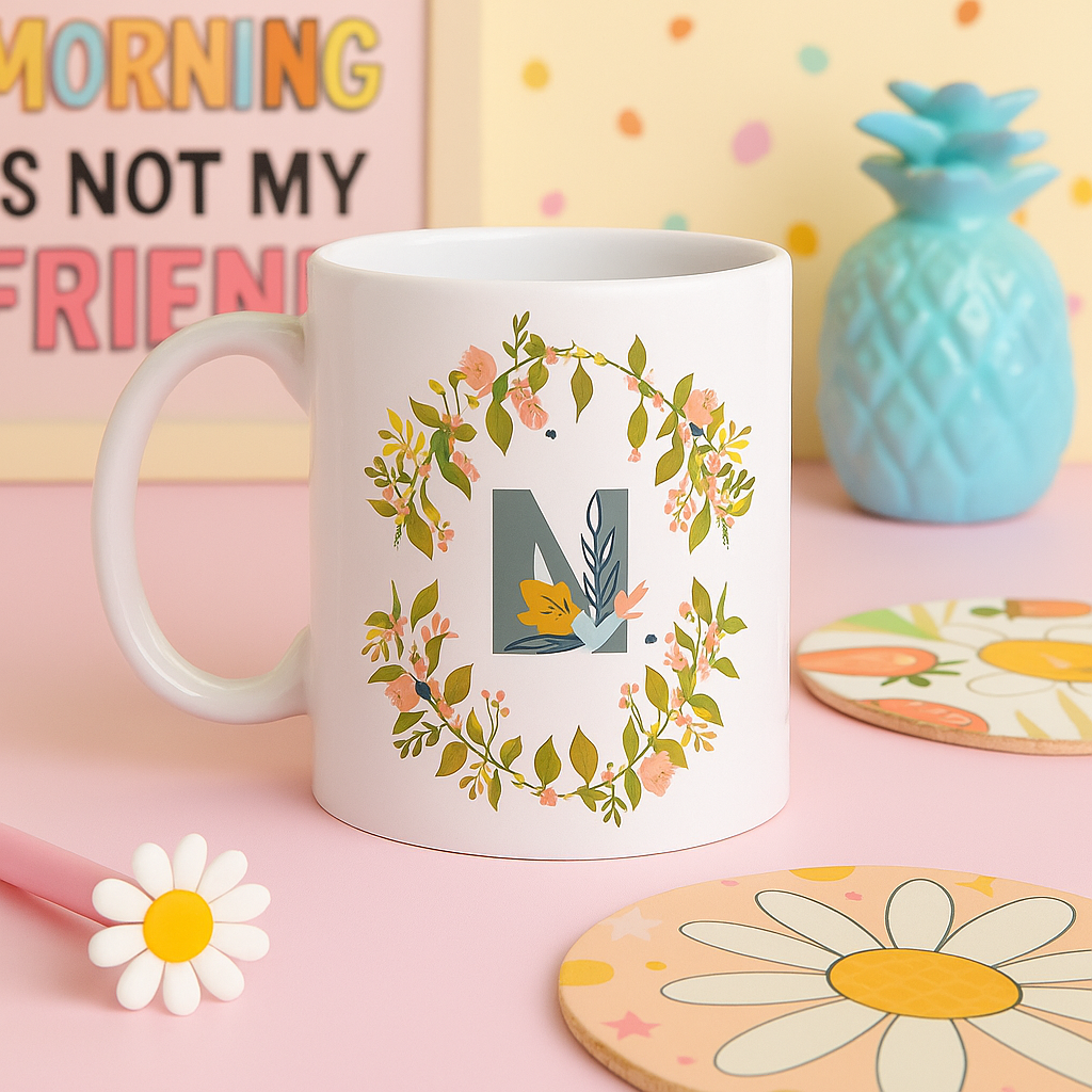 Monogram Mug - Personalised A-Z (11oz Ceramic)