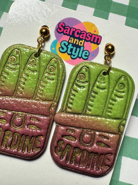 Sardine Tin Polymer Clay Earrings