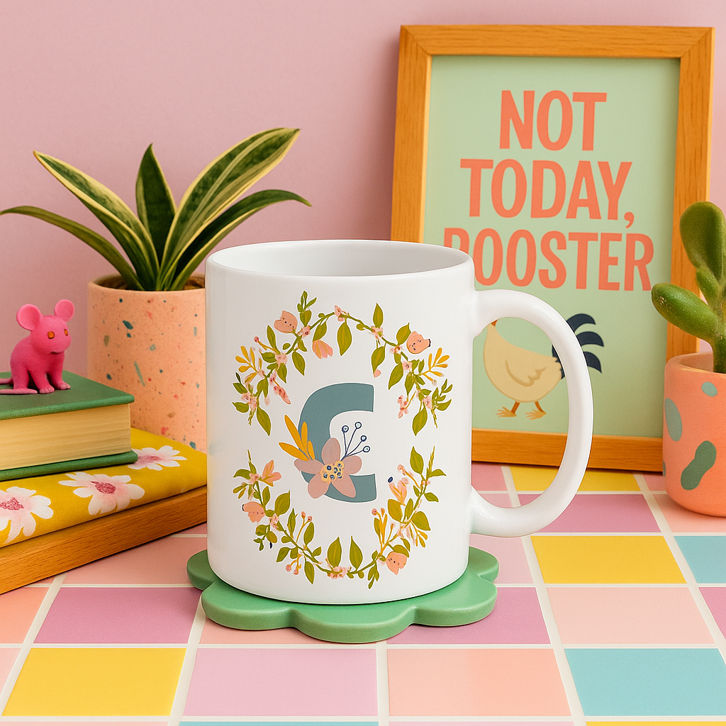 Monogram Mug - Personalised A-Z (11oz Ceramic)