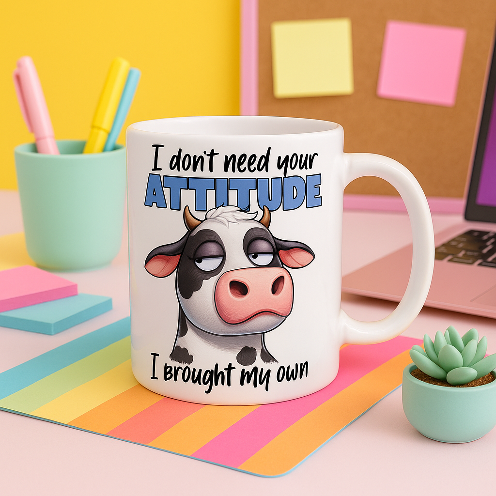 🐄 I Don’t Need Your Attitude Mug – 11oz
