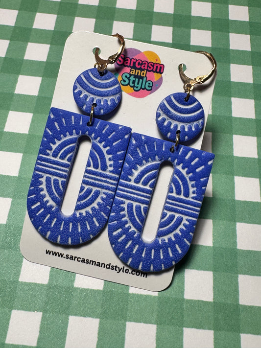 Celestial Blue Boho Dangle Earrings