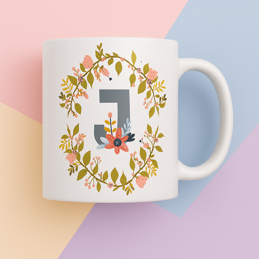 Monogram Mug - Personalised A-Z (11oz Ceramic)