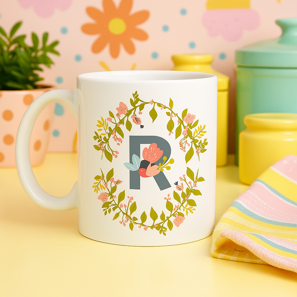 Monogram Mug - Personalised A-Z (11oz Ceramic)