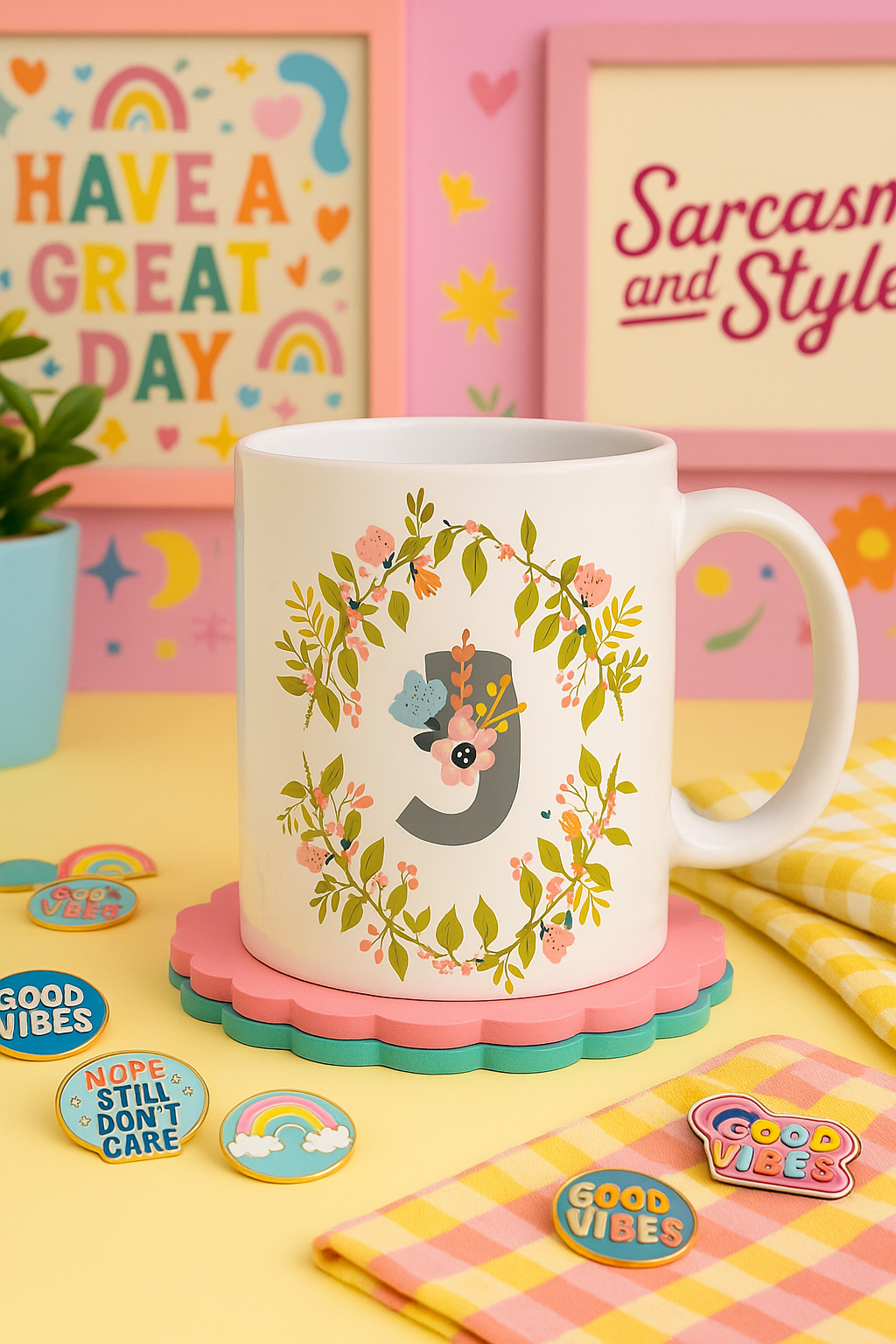 Monogram Mug - Personalised A-Z (11oz Ceramic)