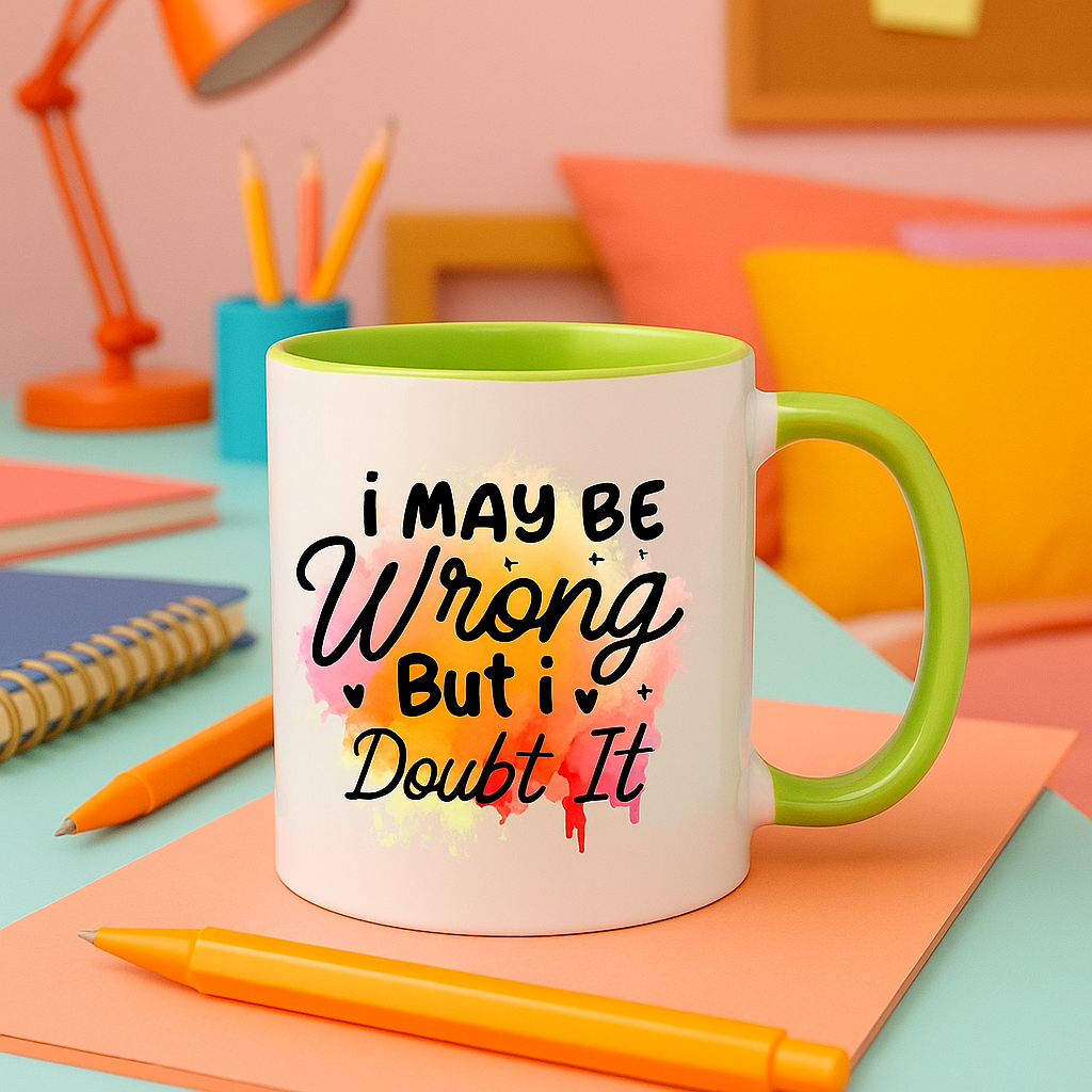“I May Be Wrong But I Doubt It” Mug – 11oz Sass in 10 Colours