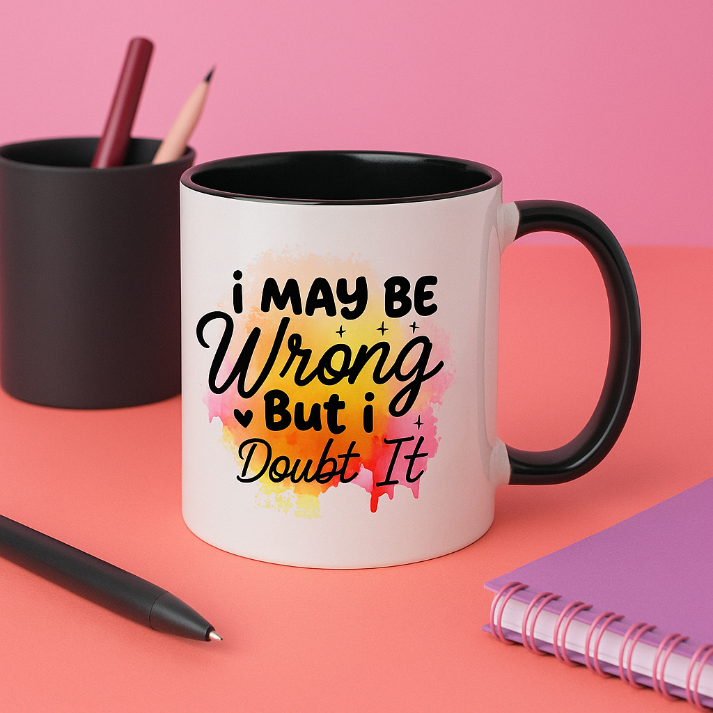 “I May Be Wrong But I Doubt It” Mug – 11oz Sass in 10 Colours