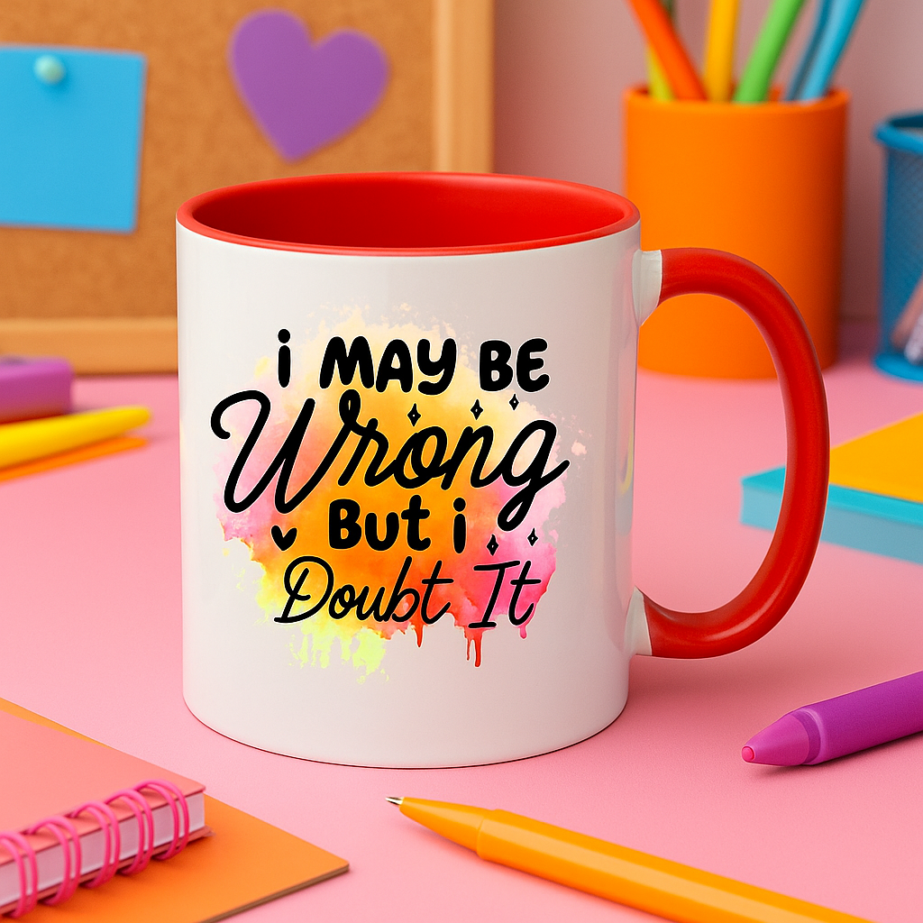 “I May Be Wrong But I Doubt It” Mug – 11oz Sass in 10 Colours